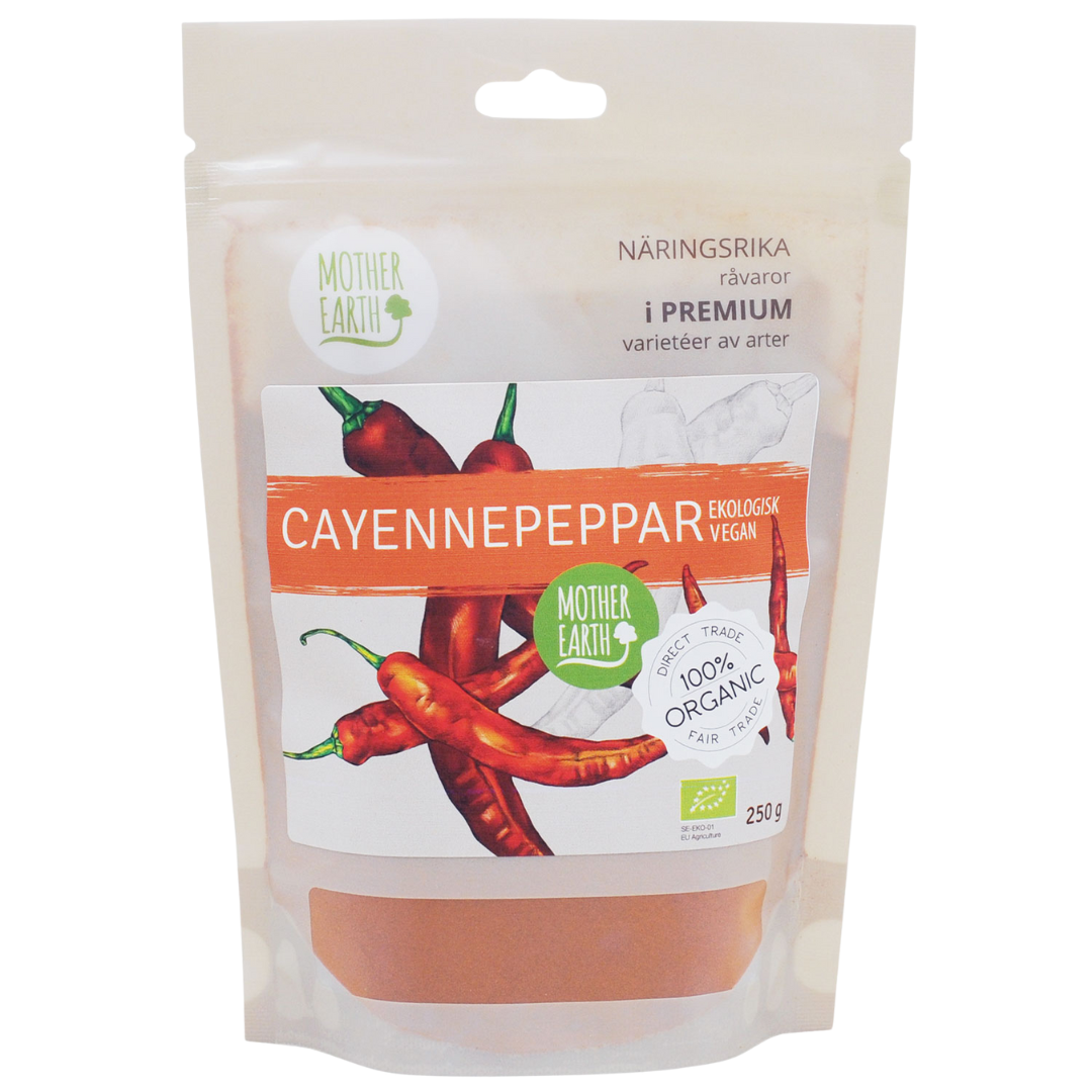 Mother Earth Cayennepeppar Mald EKO 250g