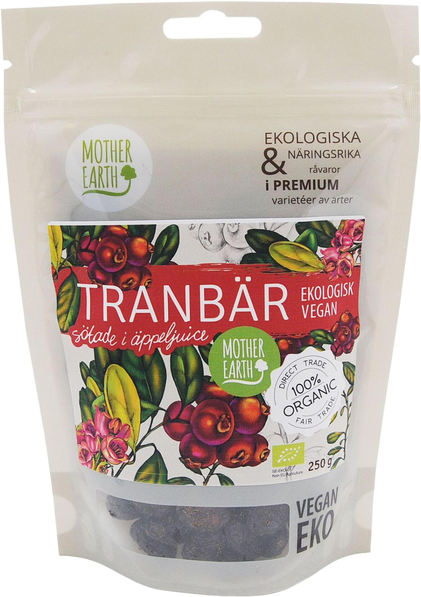 Mother Earth Tranbär Eko 250 g