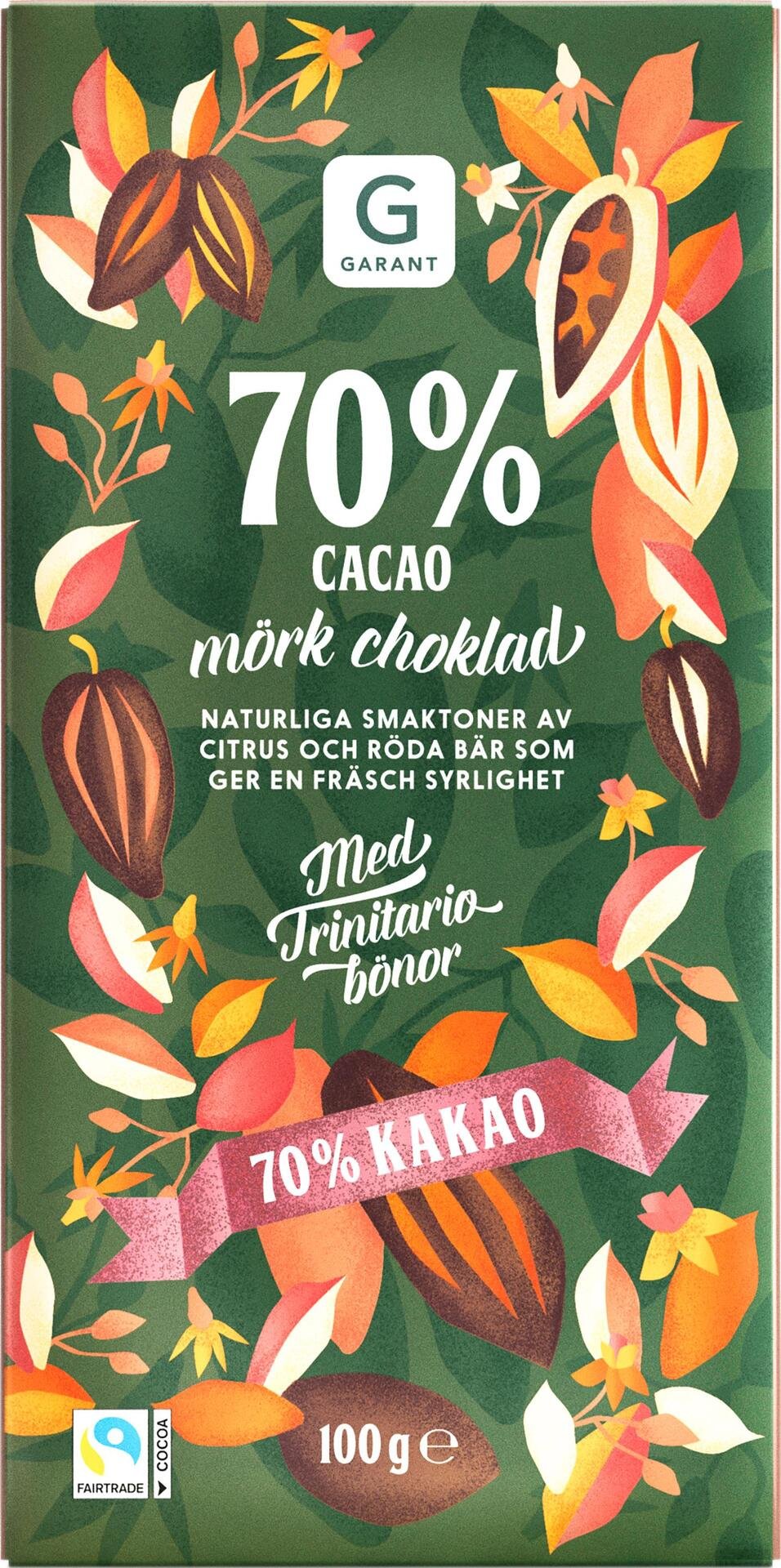 Garant Mörk Choklad 70% Kakao 100 g