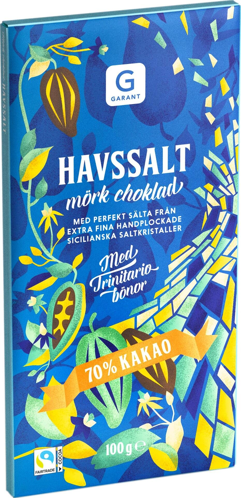 Garant Mörk Choklad 70% Kakao Havssalt 100 g