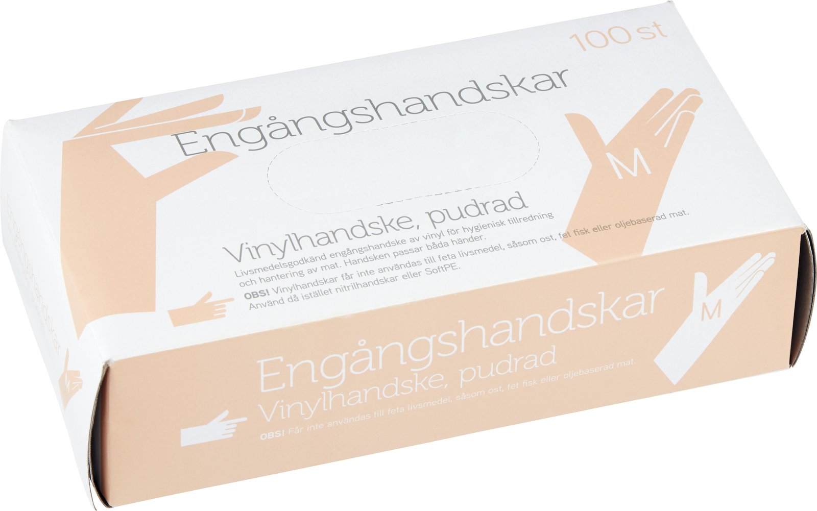 Fixa Engångshandskar Vinyl Pudrad Medium 100 st