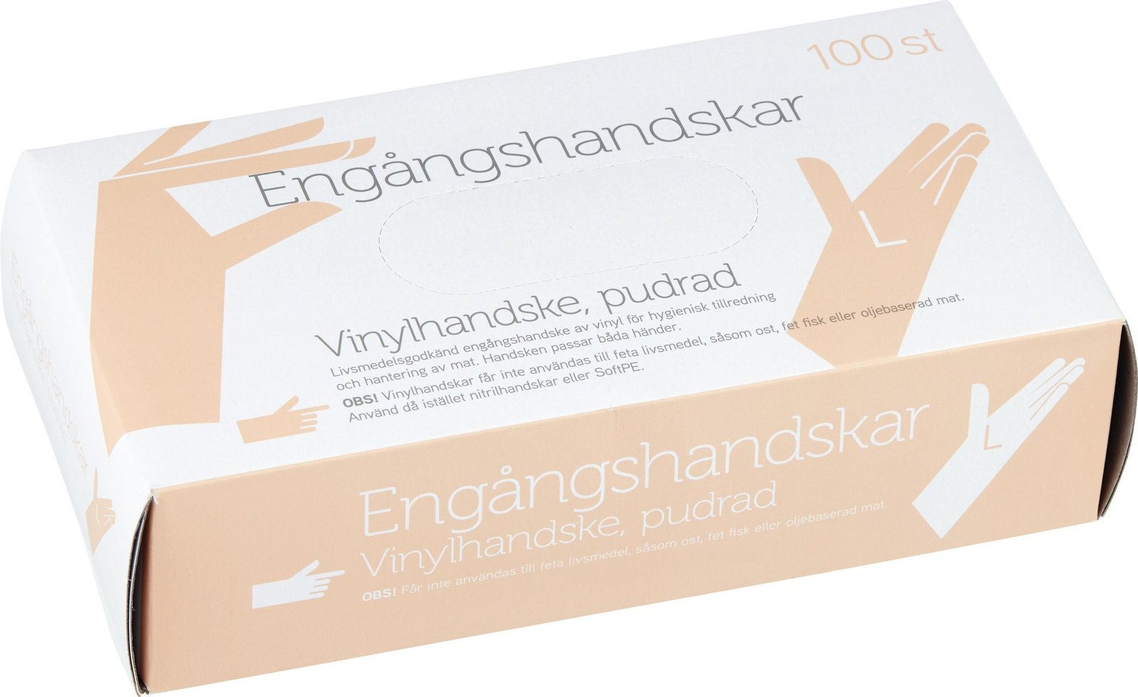 Fixa Engångshandskar Vinyl Pudrade Large 100 st