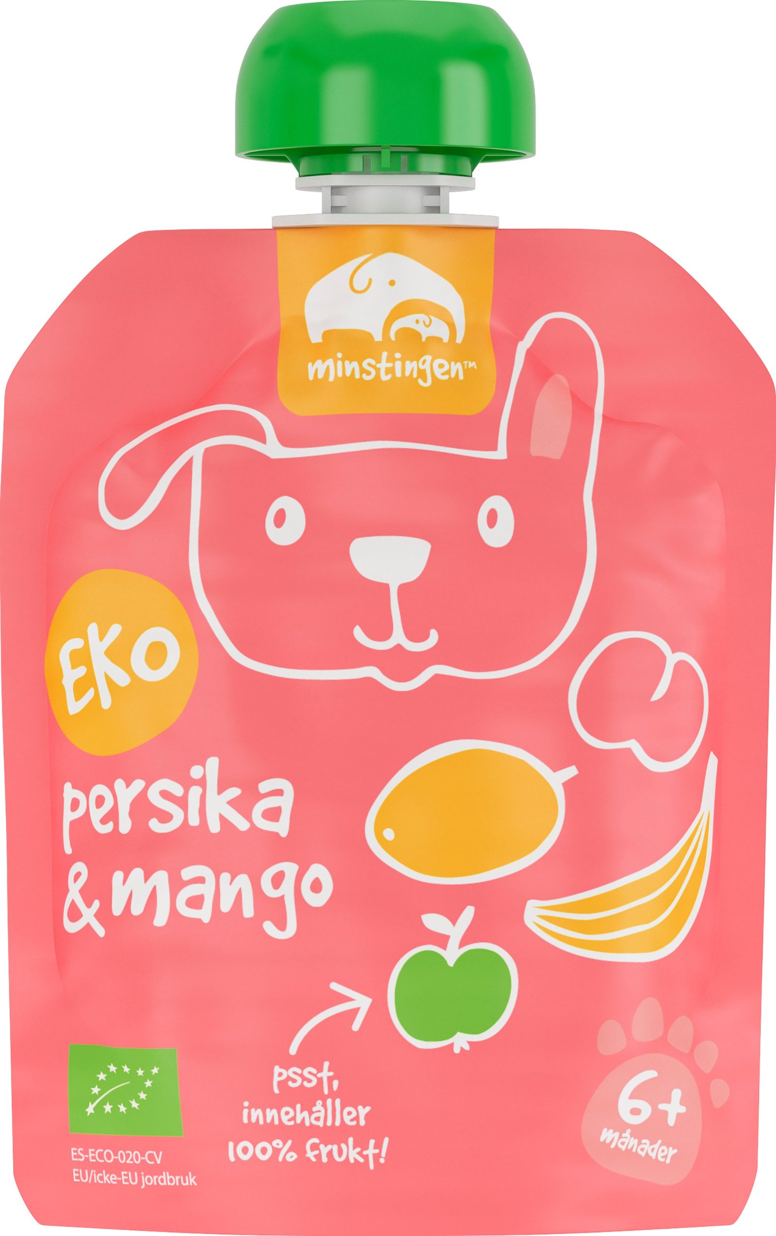 Minstingen Klämpåse persika/mango 90 g