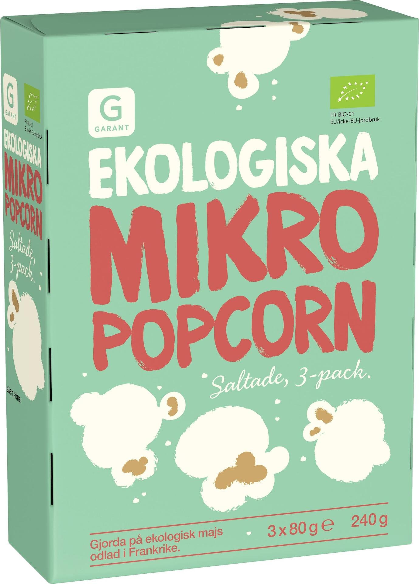 Garant Mikropopcorn Ekologiska 240g
