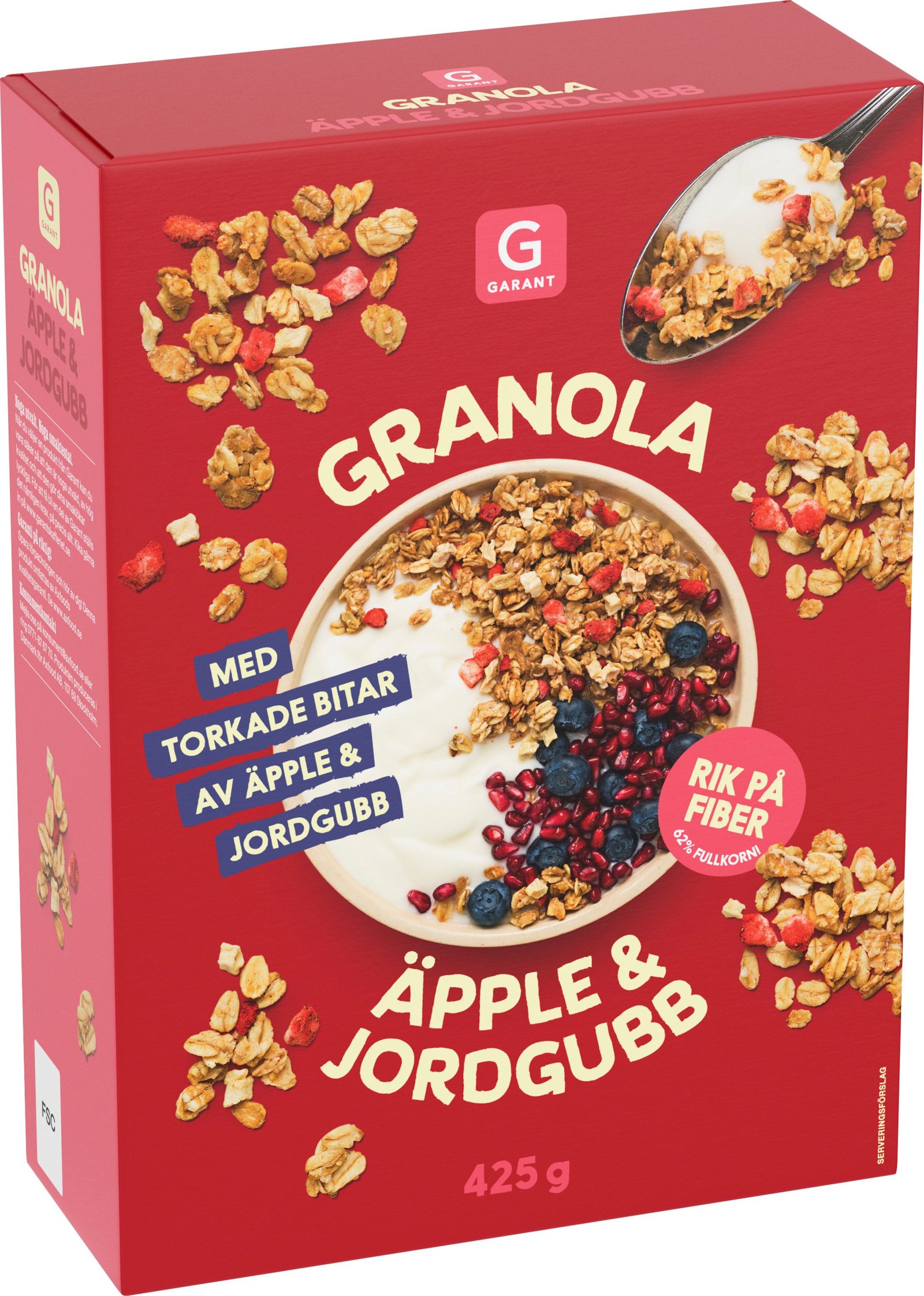 Garant Granola Jordgubb Äpple 425g