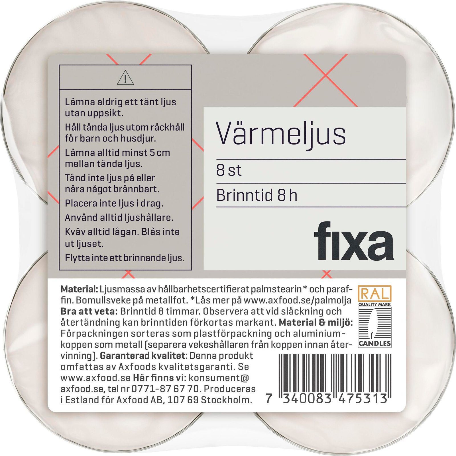 Fixa Värmeljus 8 st