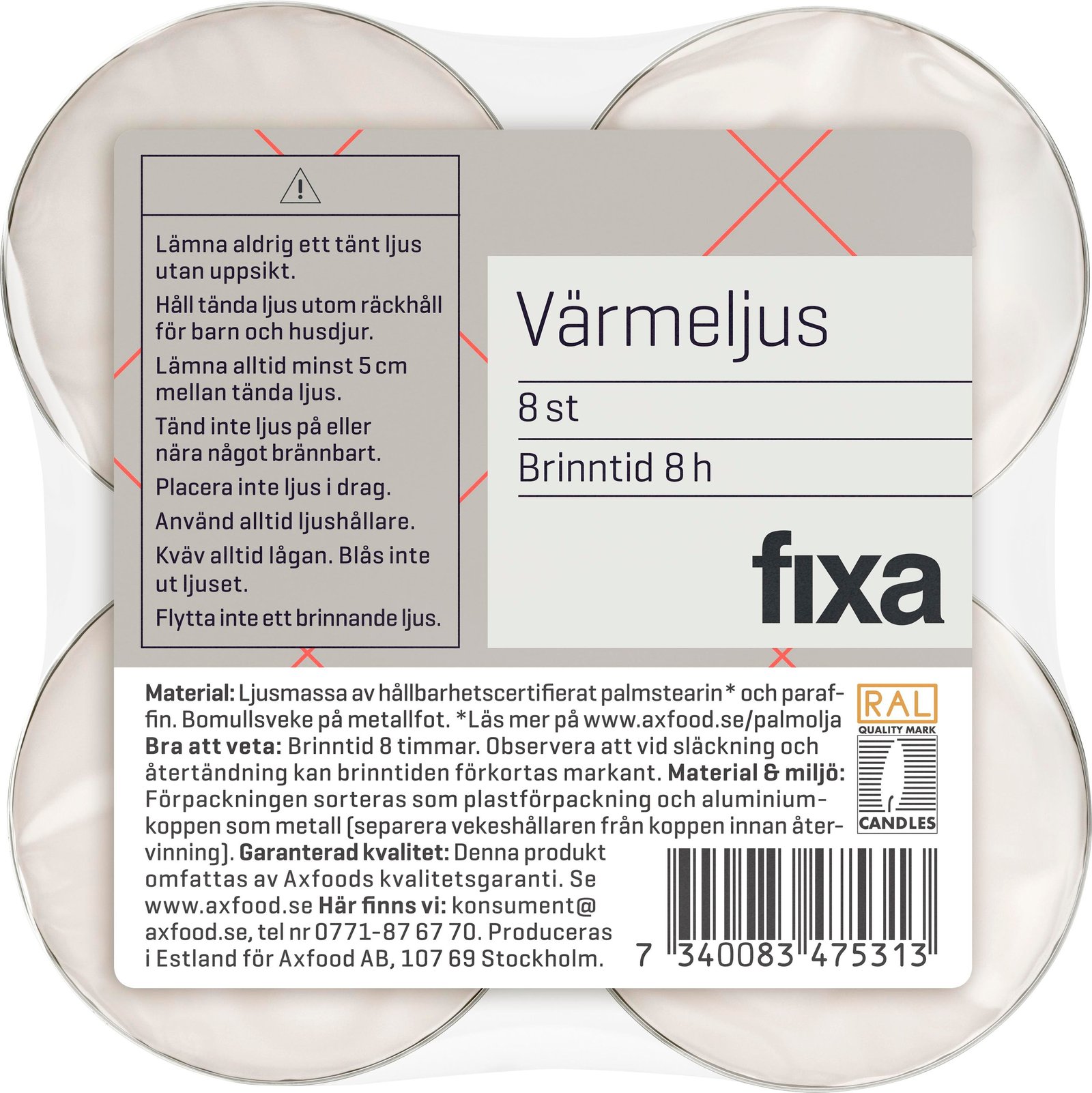 Fixa Värmeljus 8 st