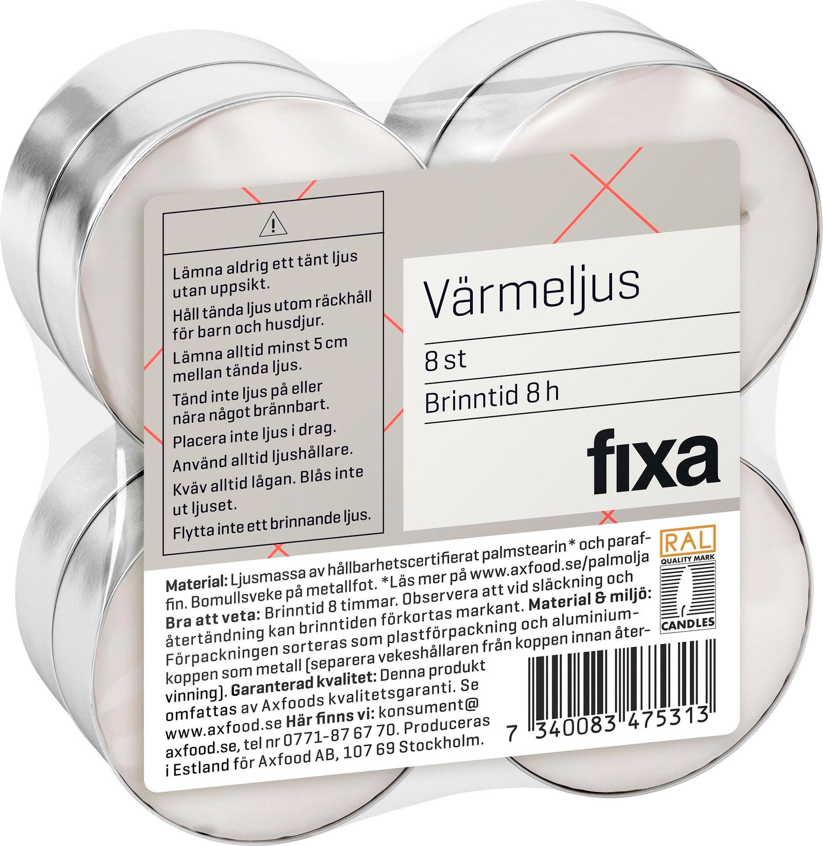 Fixa Värmeljus 8 st