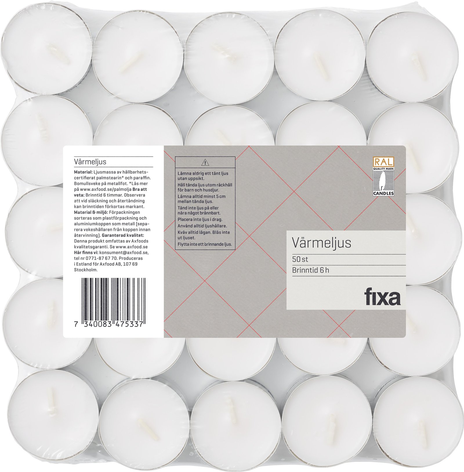 Fixa Värmeljus 50 st