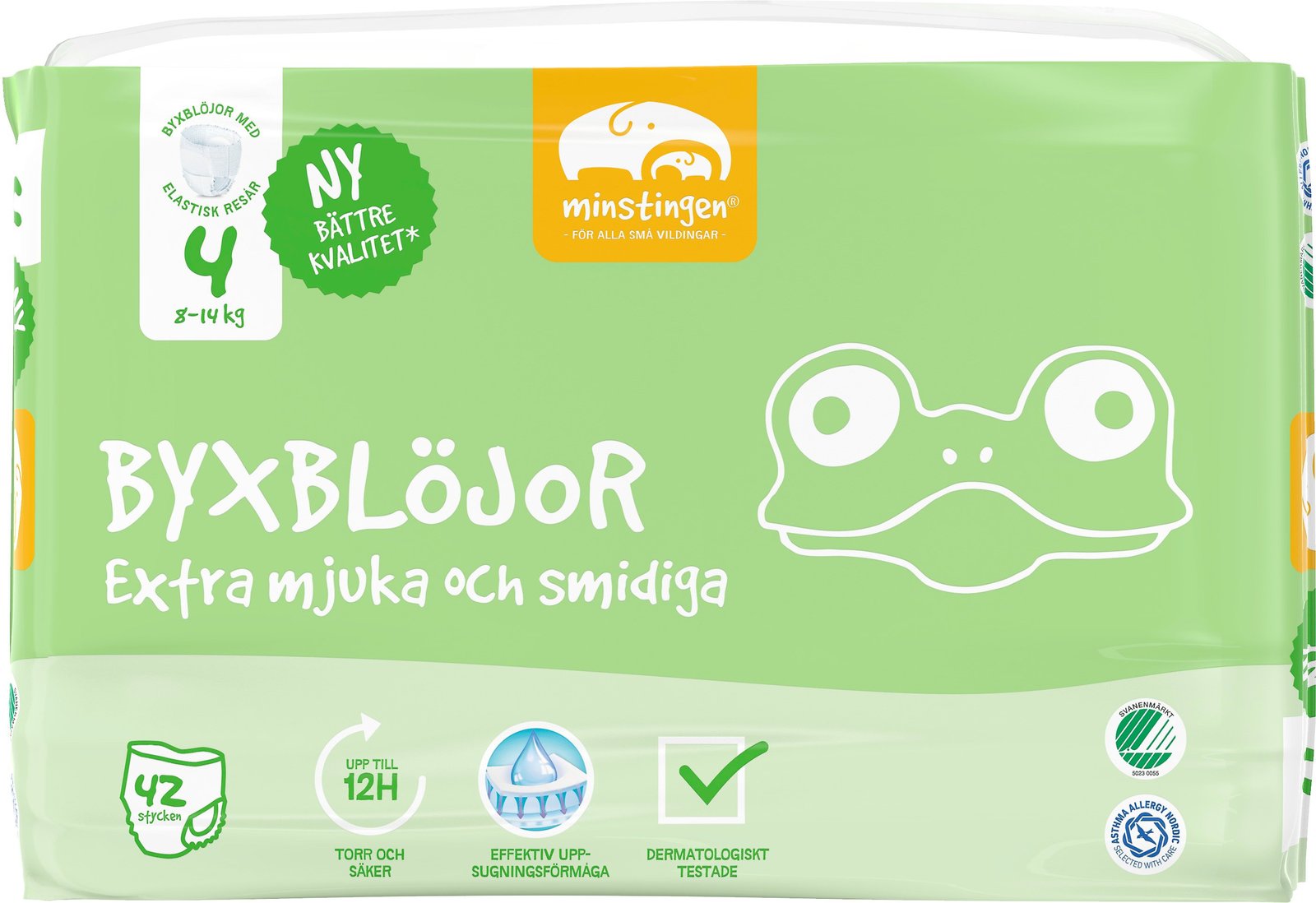 Minstingen Byxblöjor nr 4 (8-14  kg) 42 st