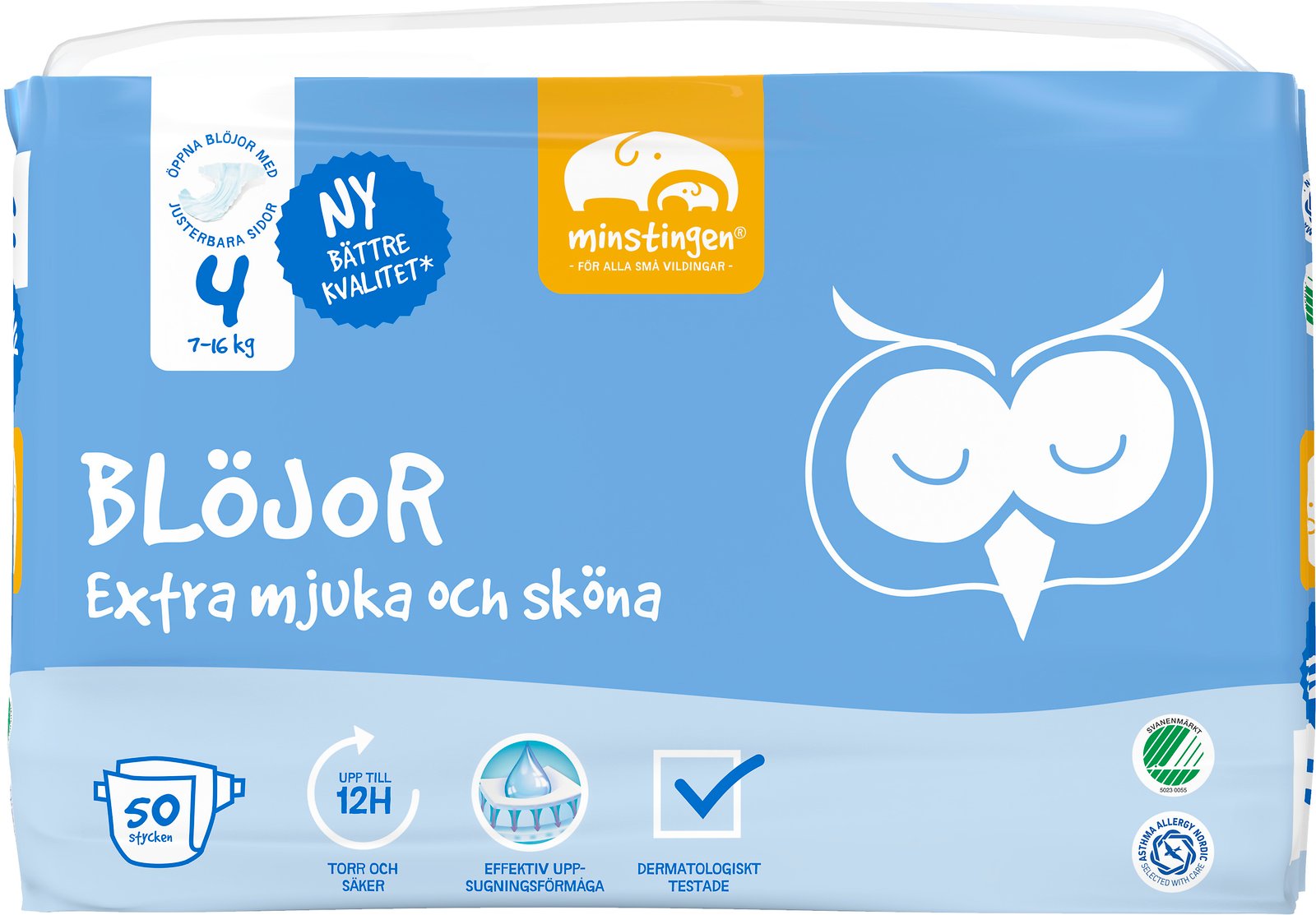 Minstingen Blöjor nr 4 (7-16 kg) 50 st