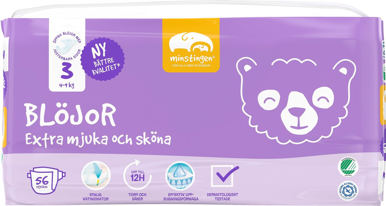 Minstingen Blöjor nr 3 (4-9 kg) 56 st