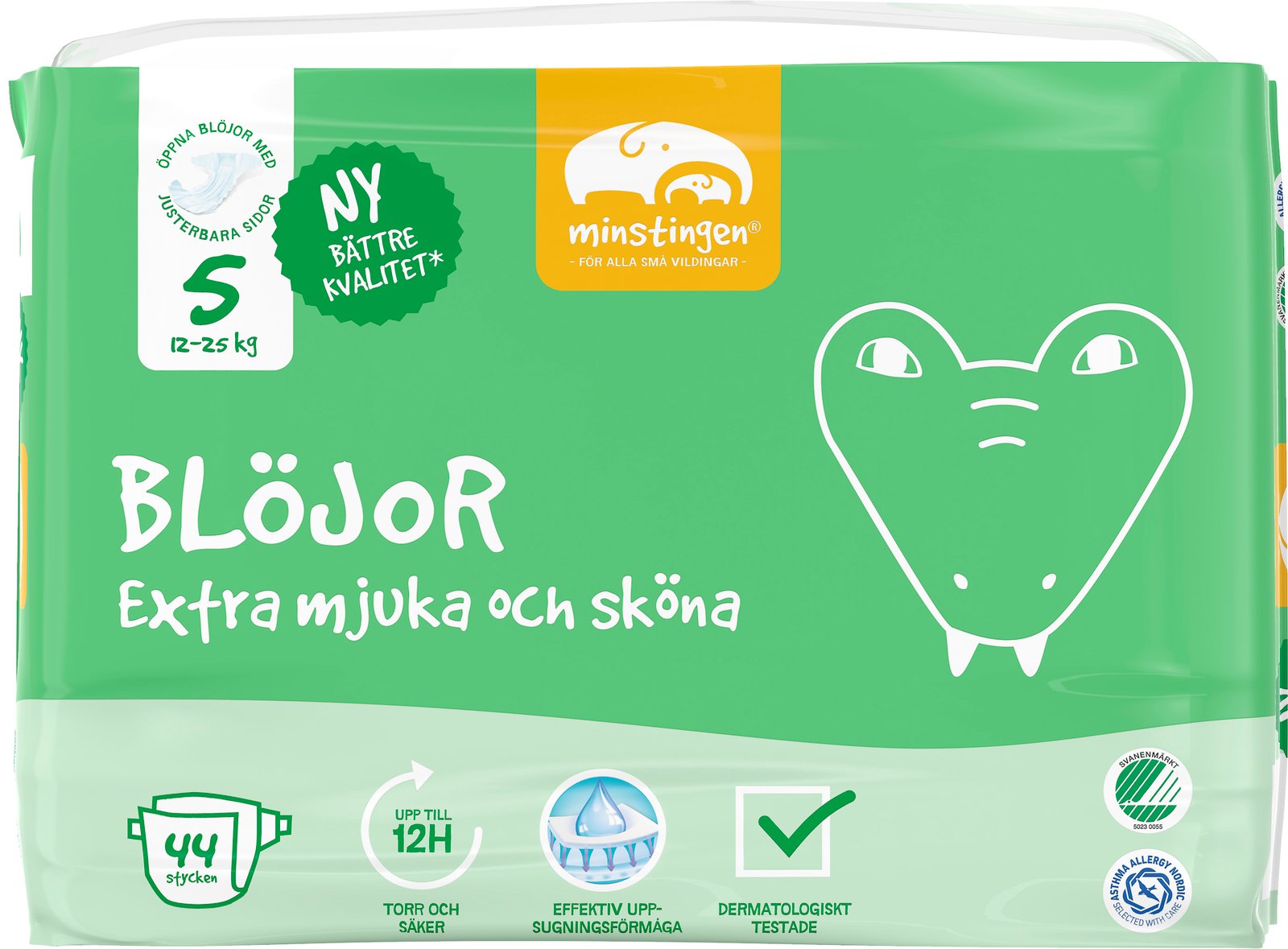 Minstingen Blöjor nr 5 (12-25 kg) 44 st