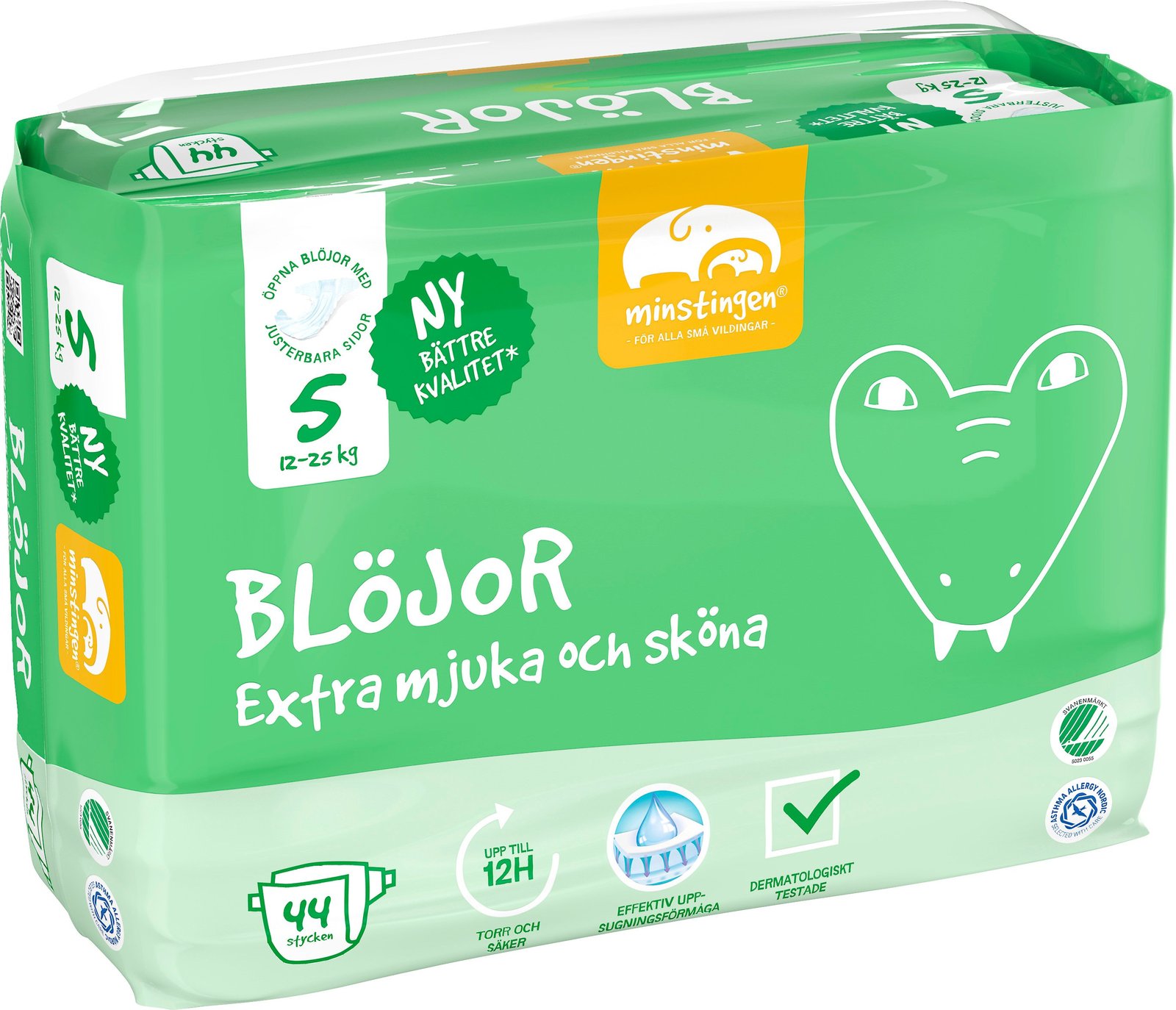 Minstingen Blöjor nr 5 (12-25 kg) 44 st