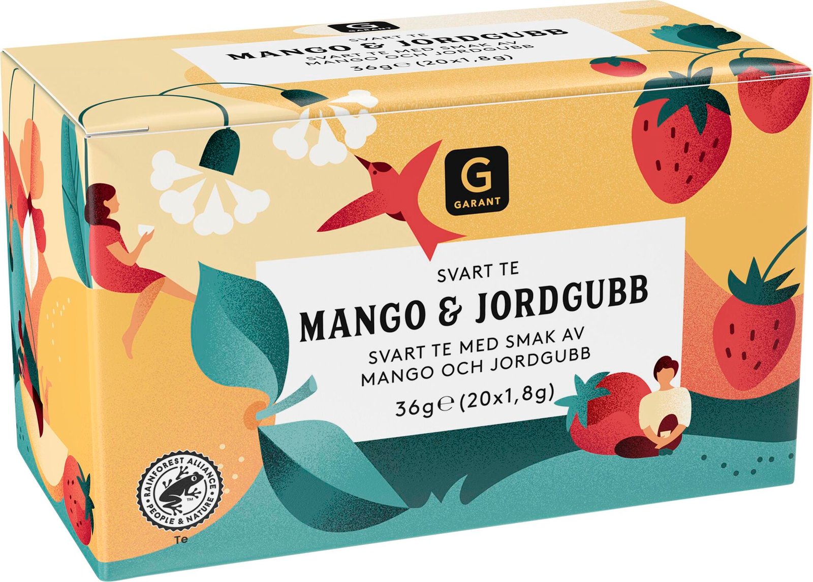 Garant Svart Te Mango & Jordgubb 20 st