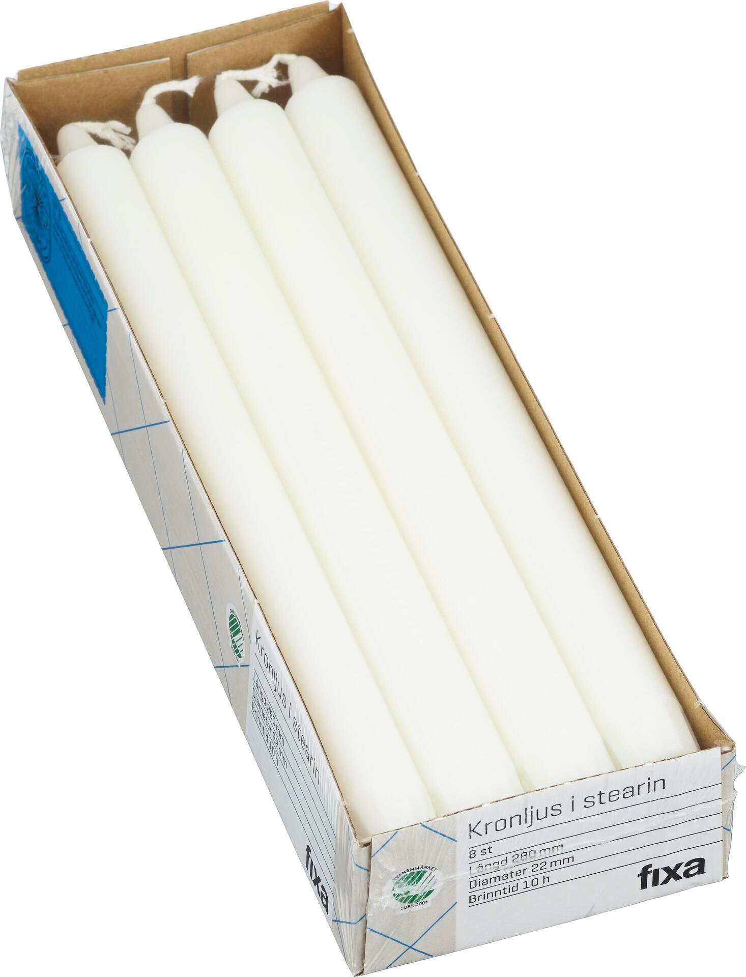 Fixa Kronljus 28cm Vit 8 st