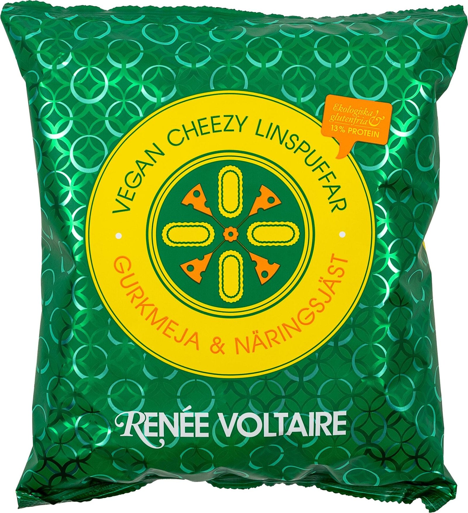 Renée Voltaire Vegan Cheezy Linspuffar med Gurkmeja & Näringsjäst 90 g