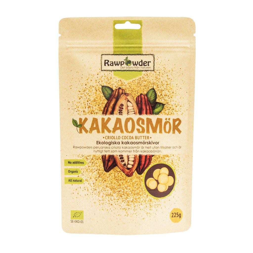 Rawpowder Kakaosmör Wafers 225 g