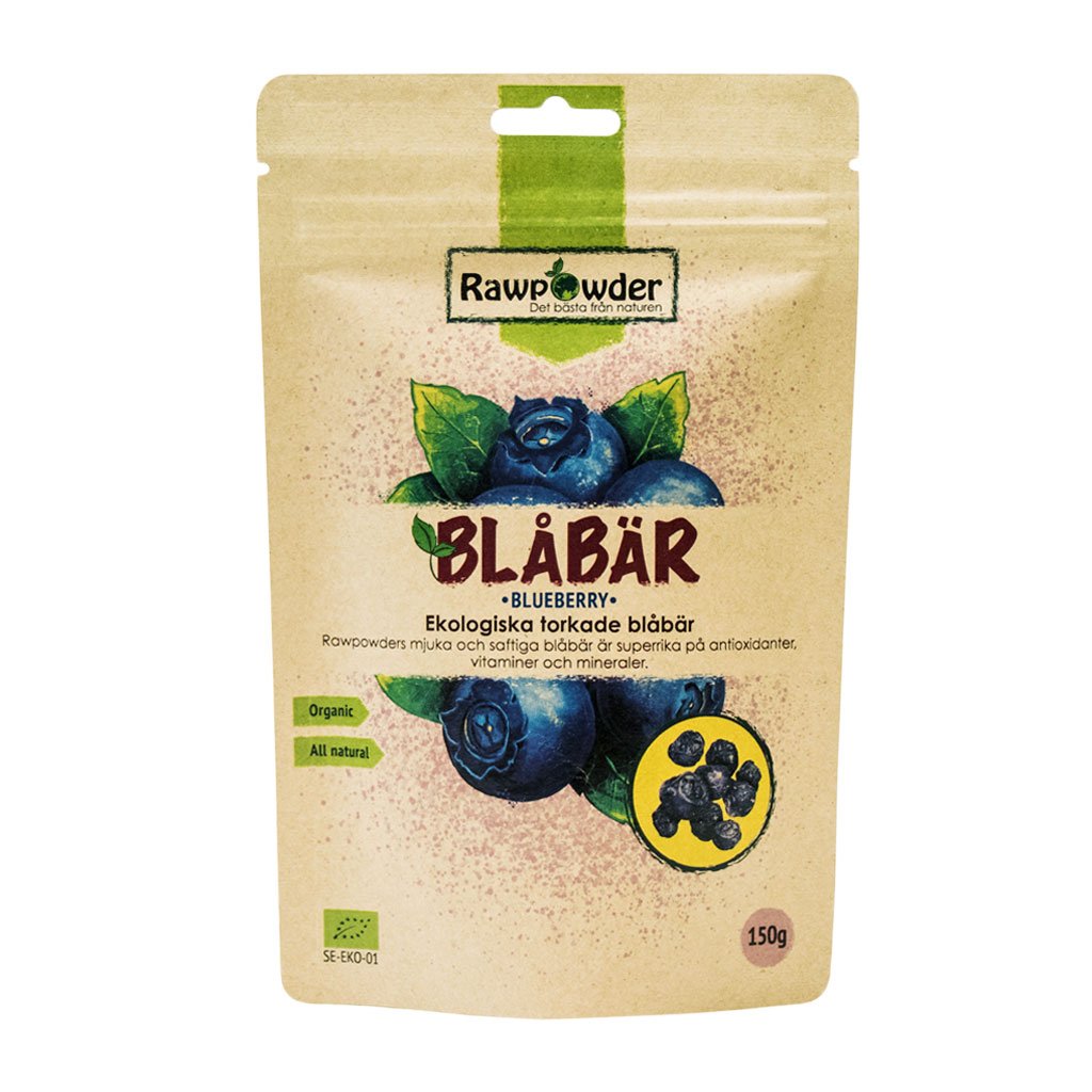 Rawpowder Blåbär Torkade 150 g