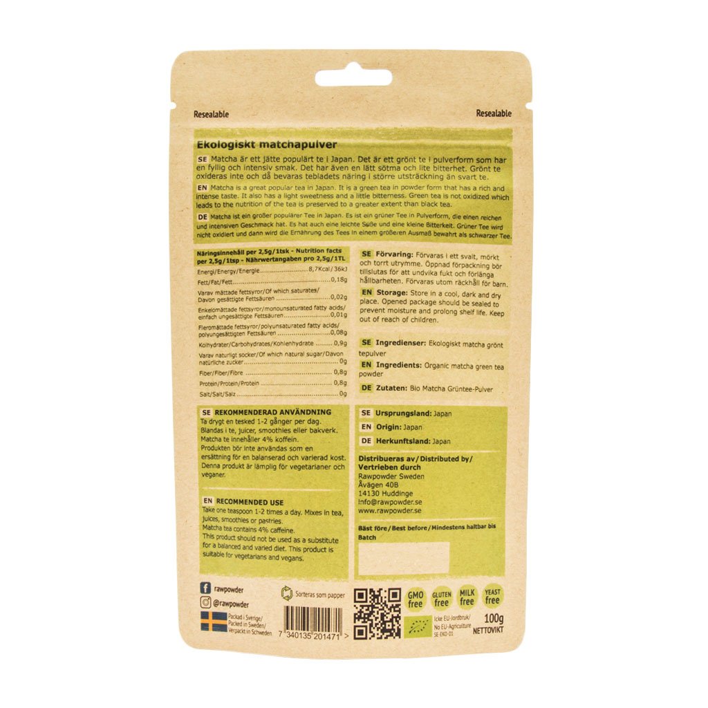 Rawpowder Matcha Supreme 100 g EKO