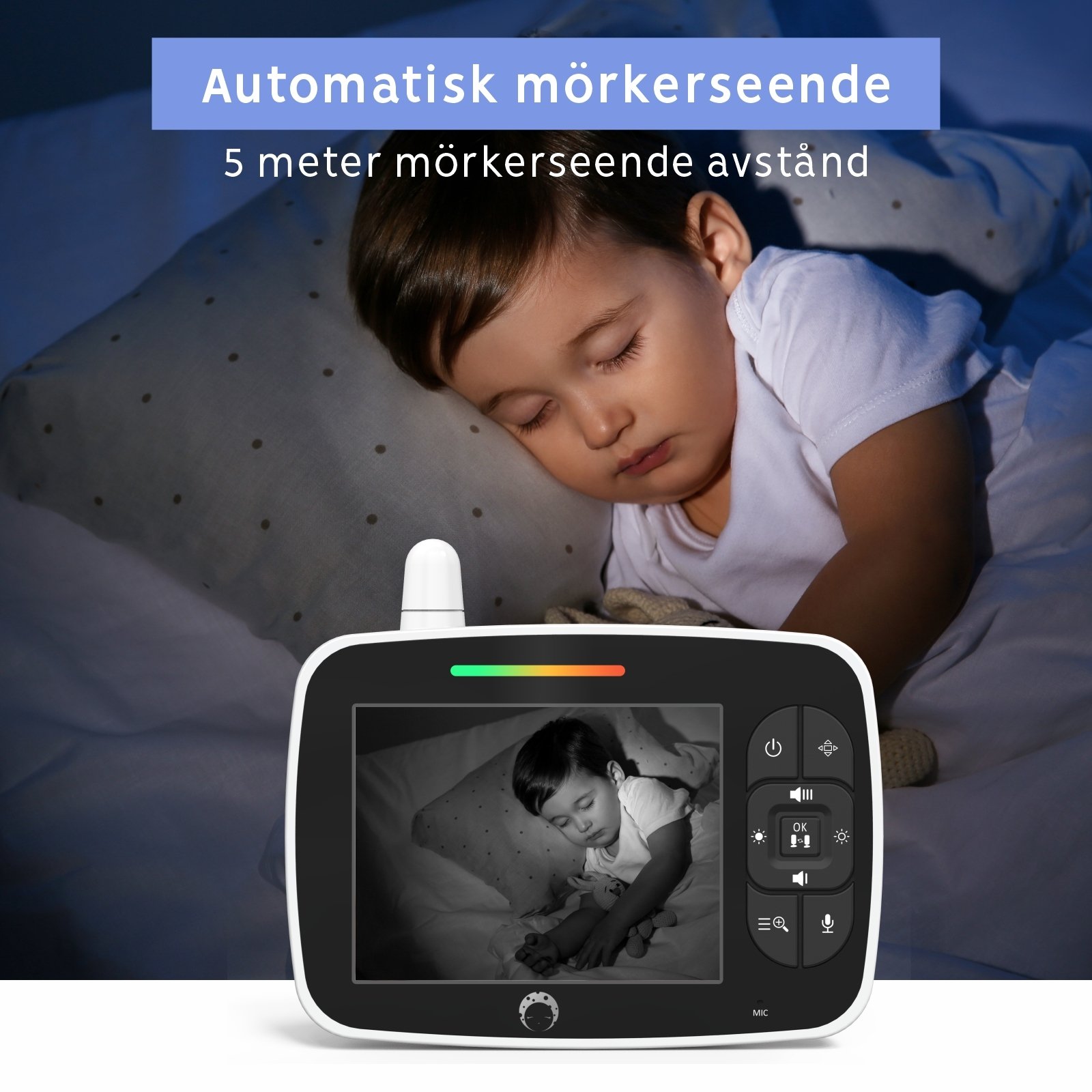 Luna Bambini Baby Monitor Classic med 3,5" färgskärm
