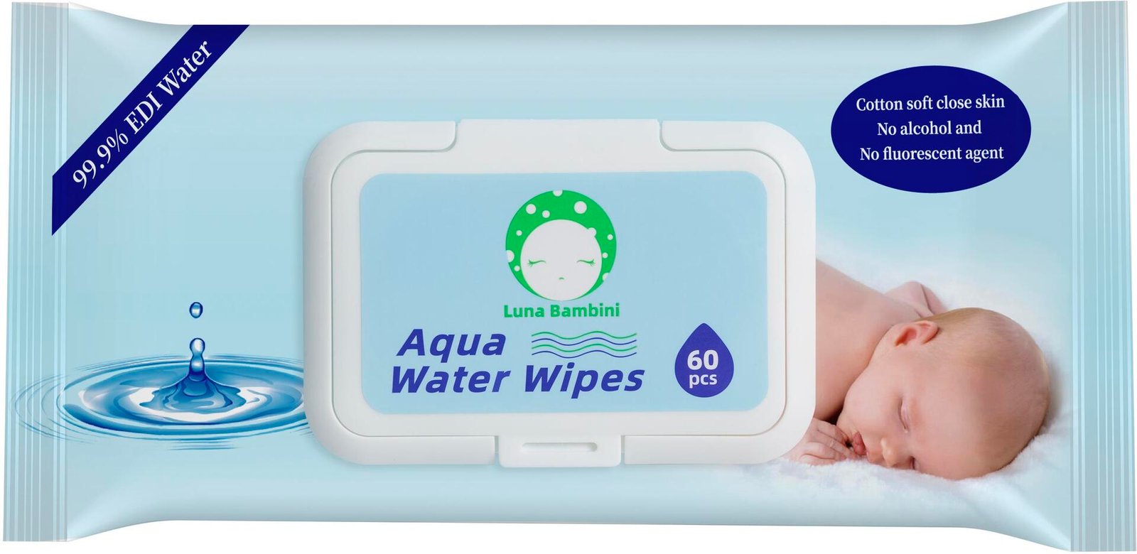 Luna Bambini Aqua Water Wipes 1-pack