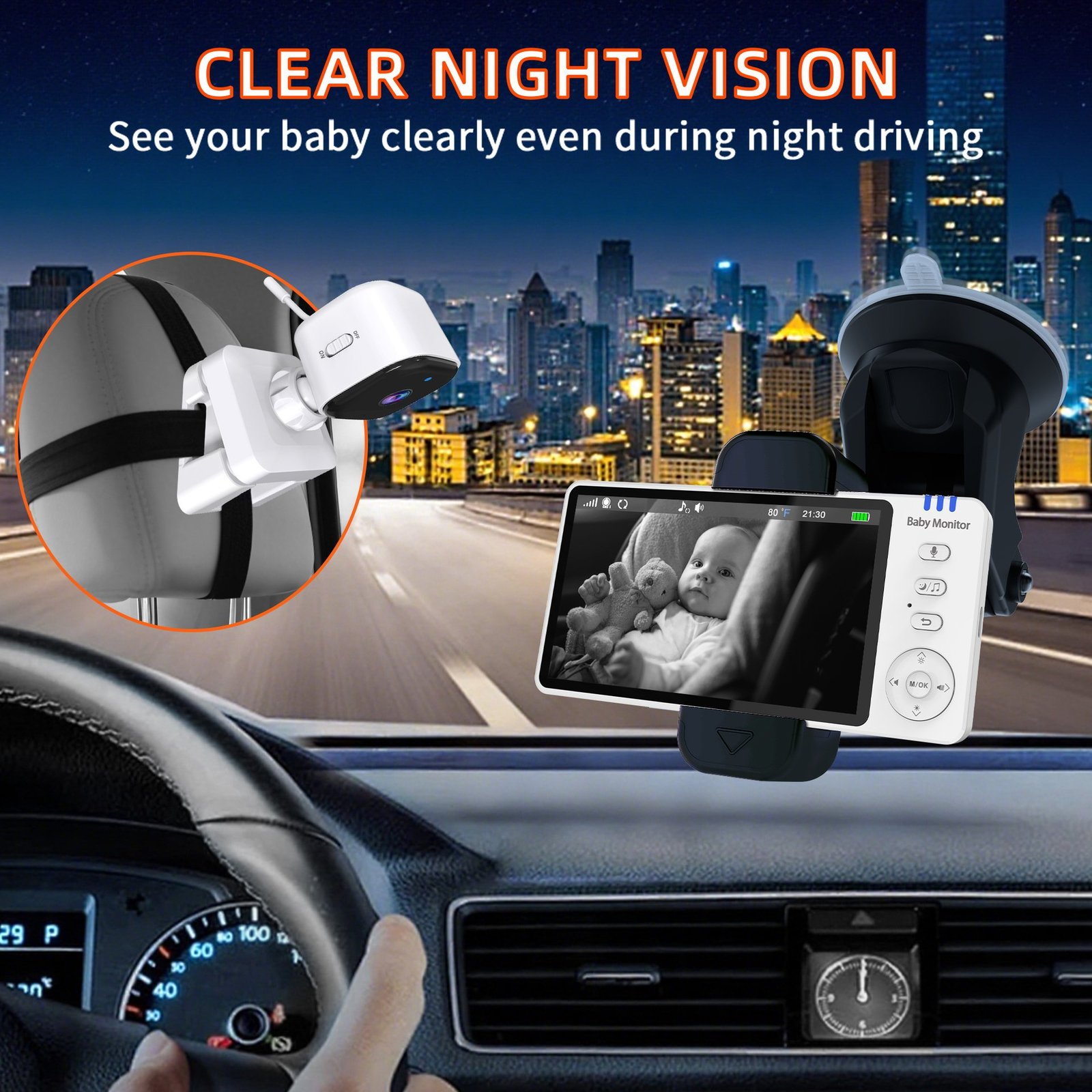 Luna Bambini Babymonitor Pro 5.0 inch Home & Travel