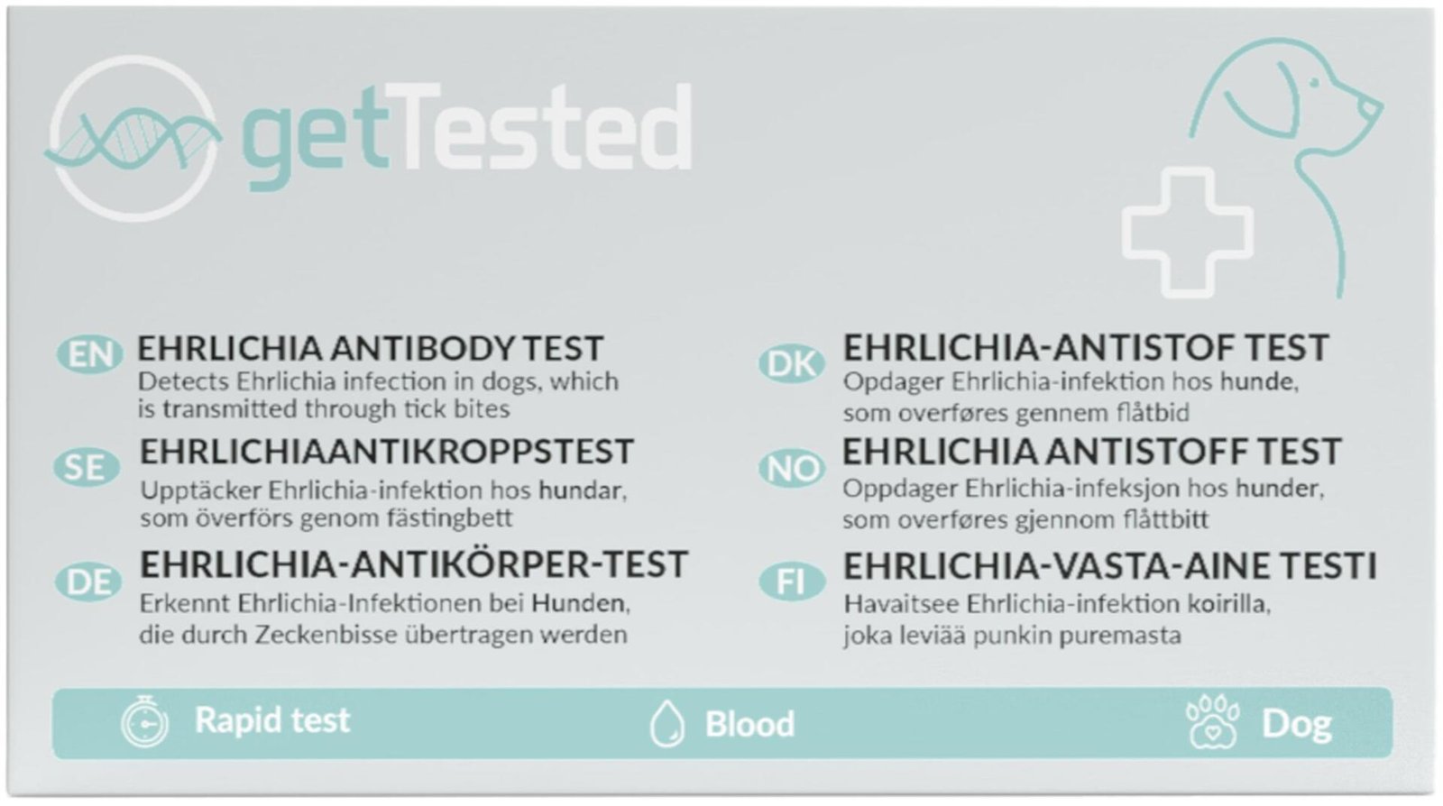 Get Tested Ehrlichia-antikroppstest för hundar 1 st