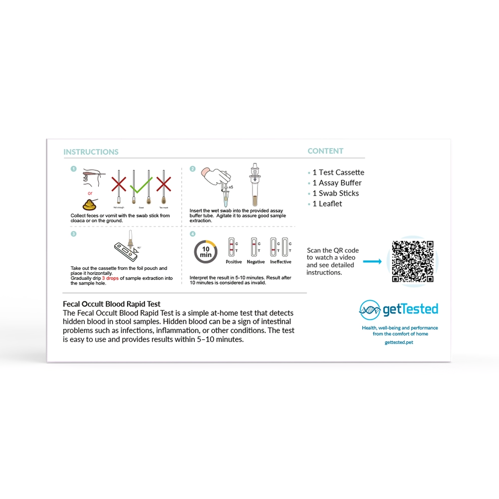Get Tested Blod i avföringstest för hundar 1 st