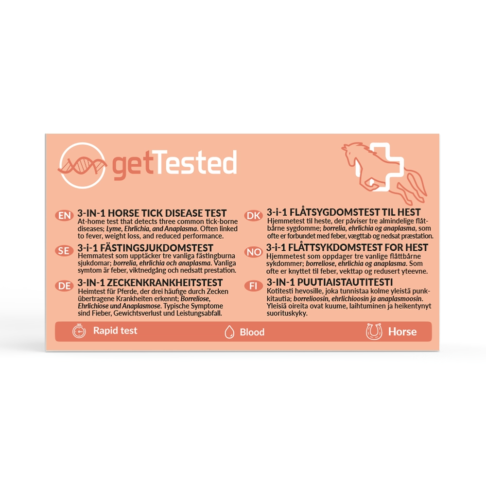 Get Tested 3- i-1 Fästingtest för hästar 1 st