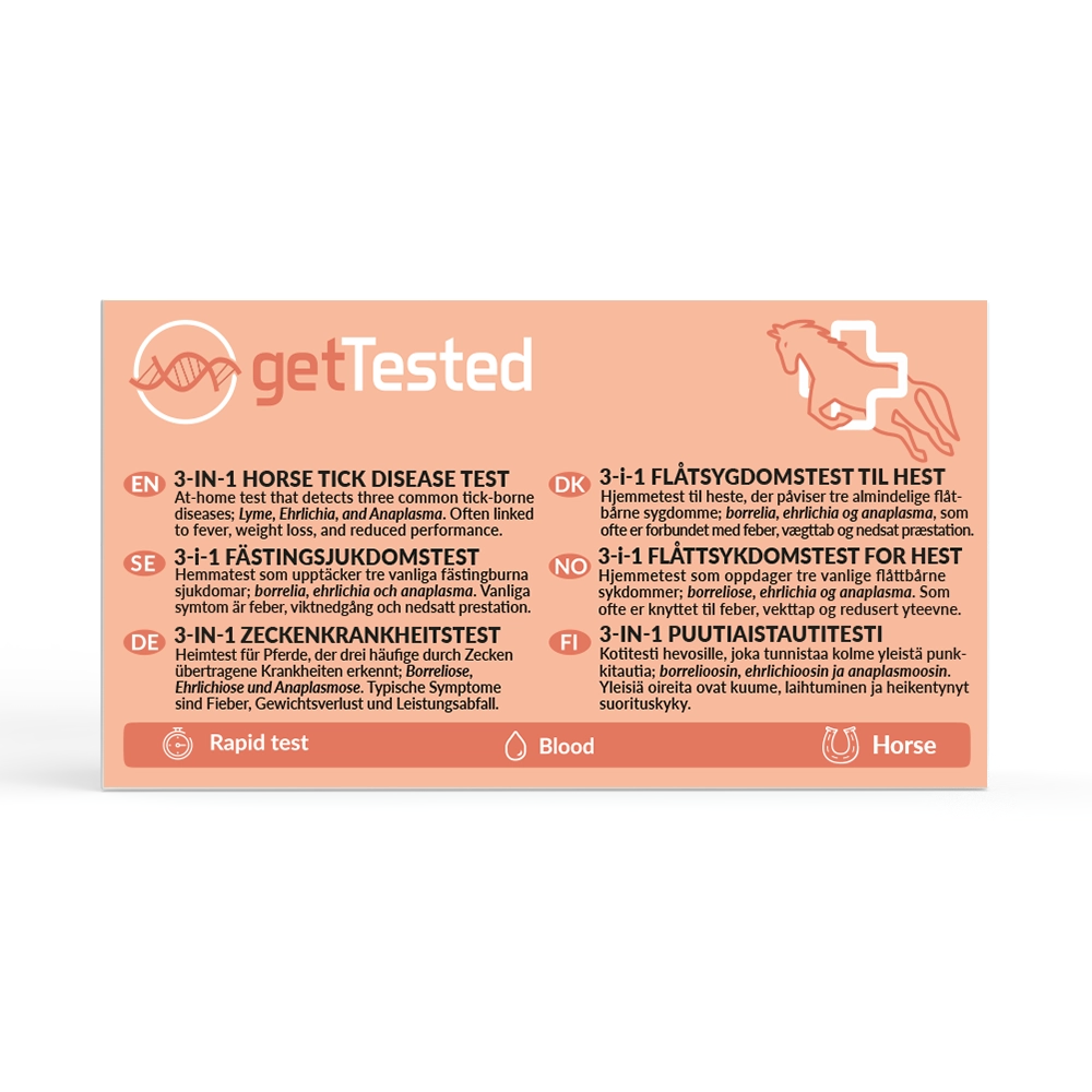 Get Tested 3- i-1 Fästingtest för hästar 1 st