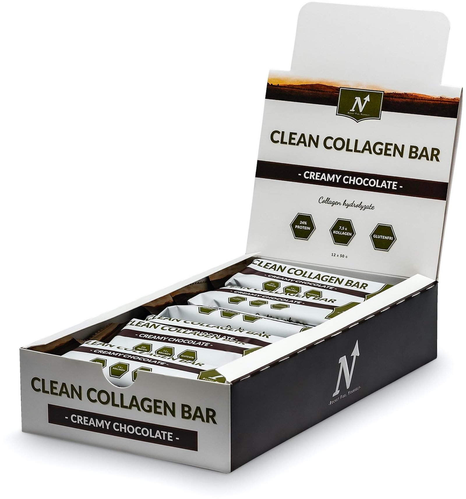 Nyttoteket Clean Collagen Bar Creamy Chocolate 12x50 g