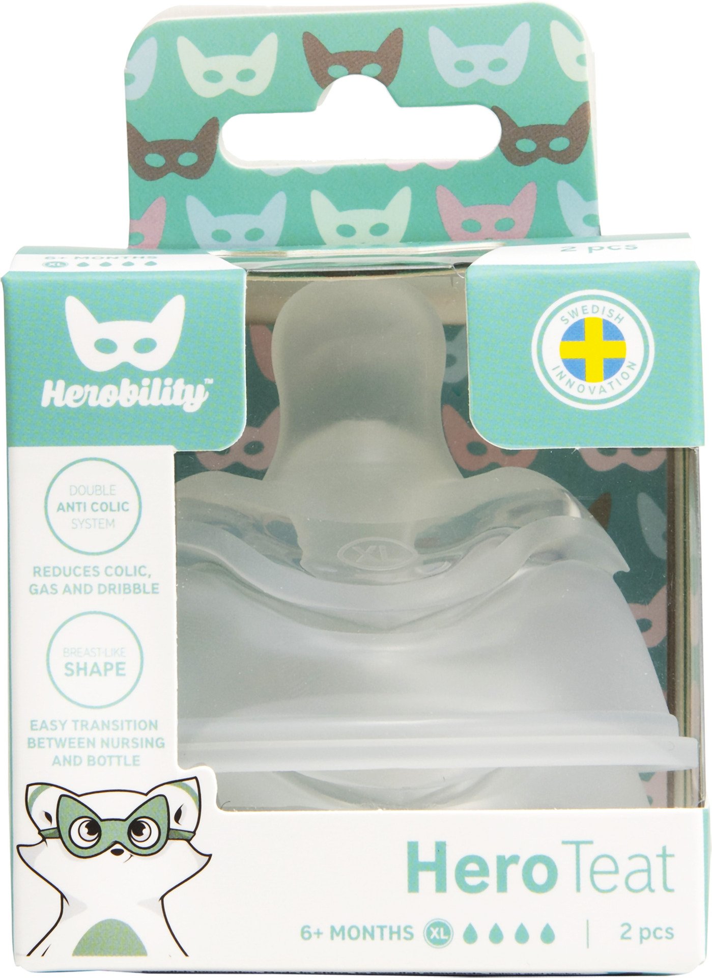 Herobility Anti-Colic Teat XL 2 st