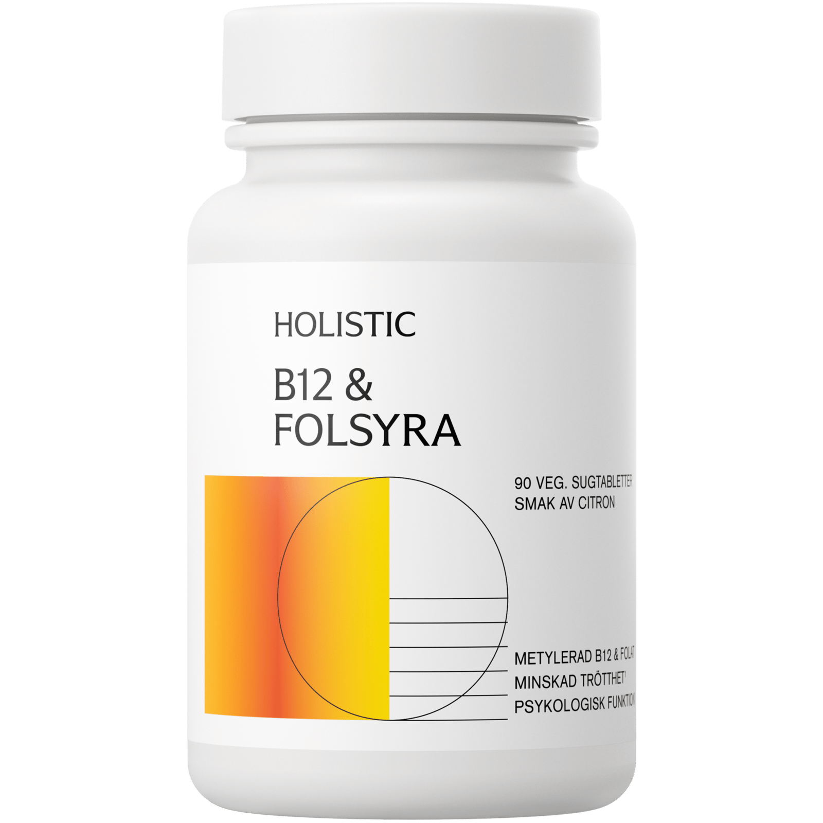 Holistic B-12 Folsyra 90 vegetabiliska sugtabletter