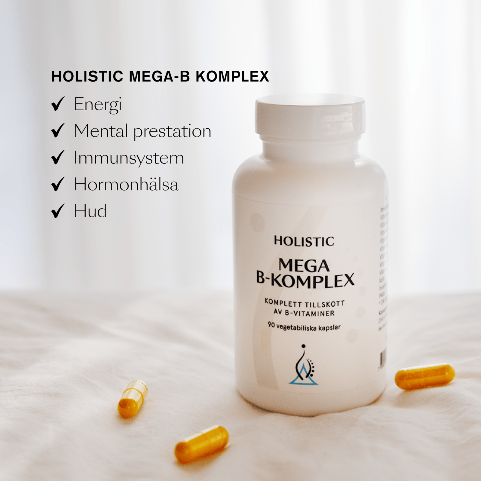 Holistic Mega B-komplex 90 vegetabiliska kapslar