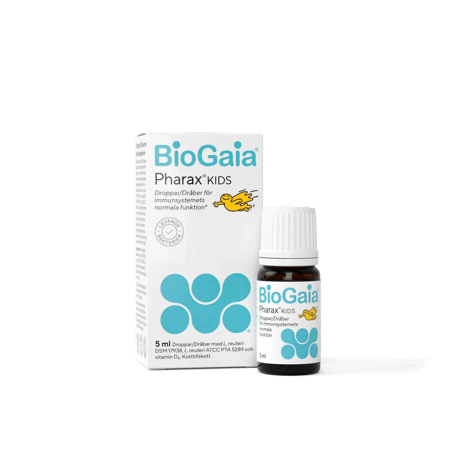 BioGaia Pharax Kids D-droppar & Mjölksyrabakterier 5 ml