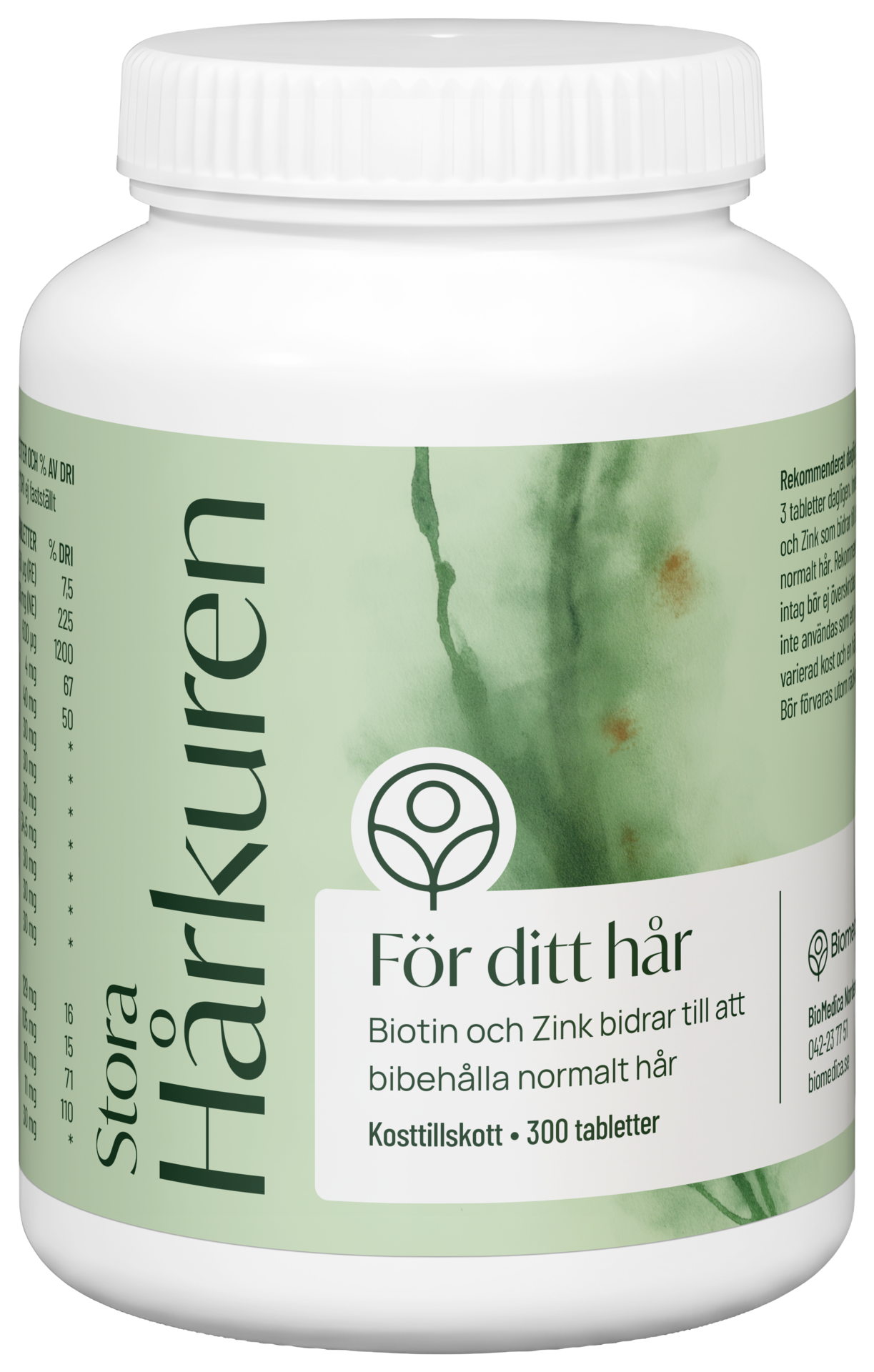 Biomedica Stora Hårkuren 300 tabletter
