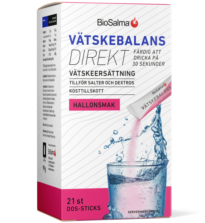 BioSalma Vätskebalans Direkt Hallon 21 dos-sticks