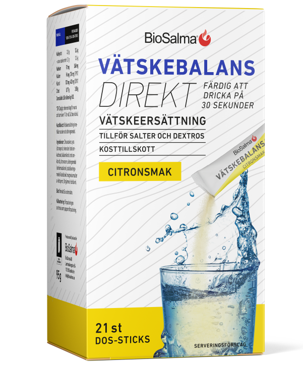 BioSalma Vätskebalans Direkt Citron 21 dos-sticks
