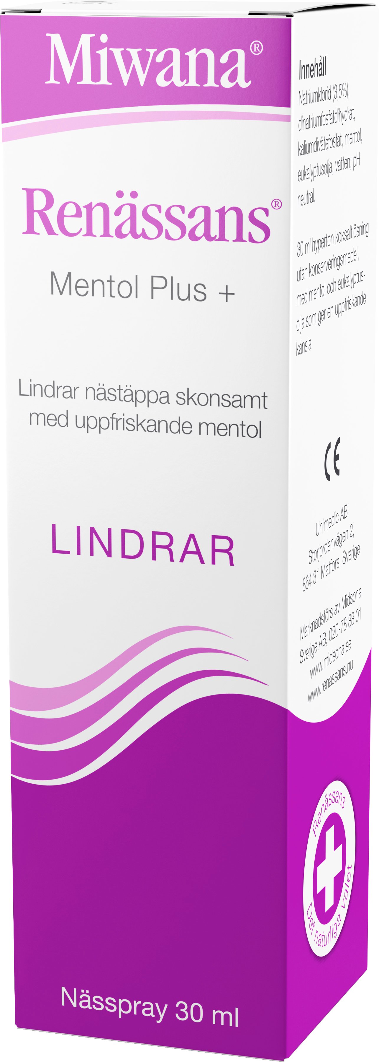 Renässans Nässpray plus mentol 30 ml