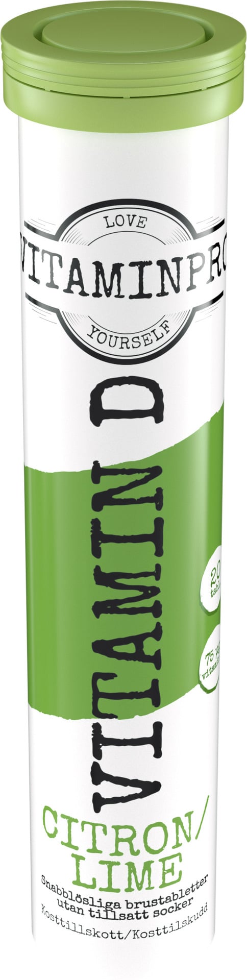 Vitaminpro Vitamin D Citron/Lime 20 brustabletter