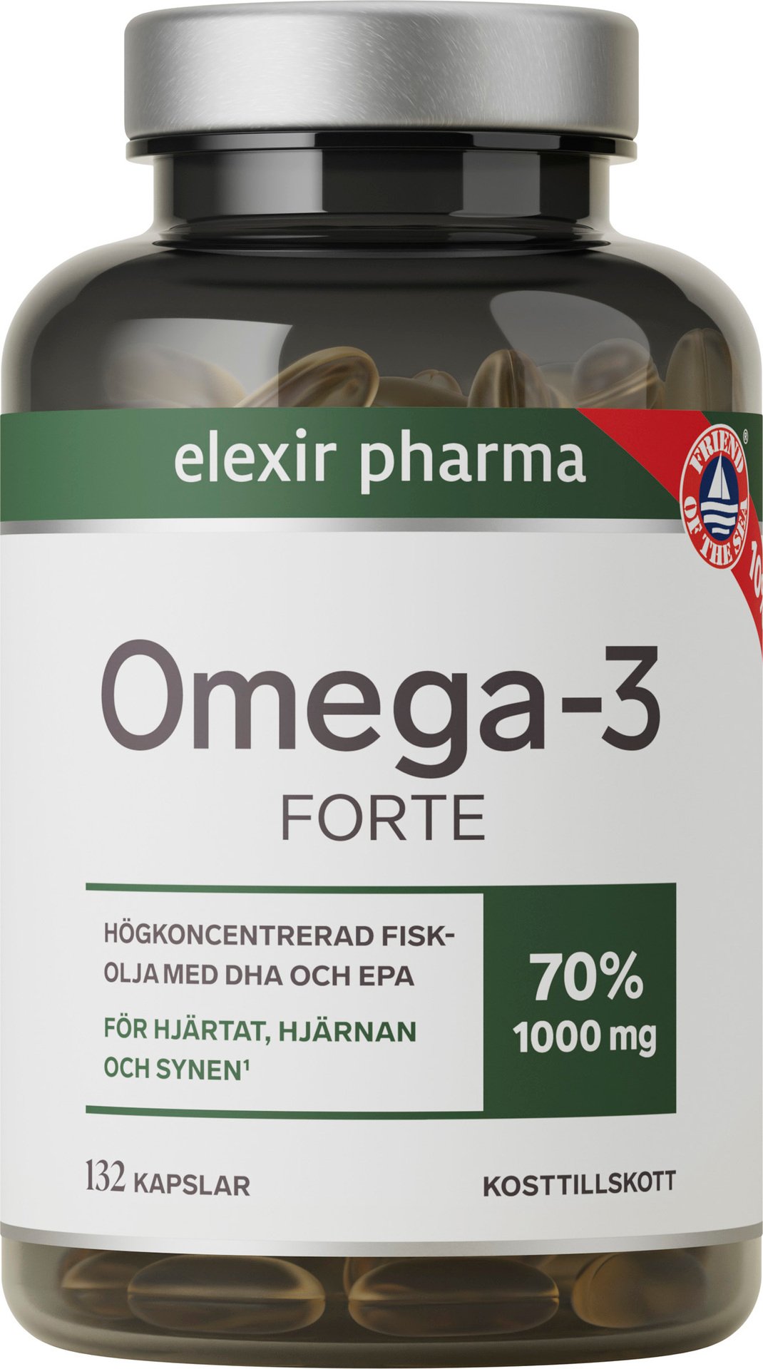 Elexir Pharma Omega-3 Forte 1000 mg 132 kapslar