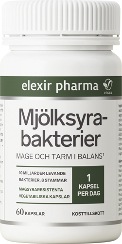 Elexir Pharma Mjölksyrebakterier Kosttillskott 60 st kapslar