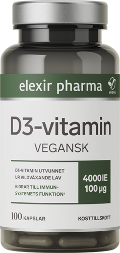 Elexir Pharma Vegan D3 100 kapslar