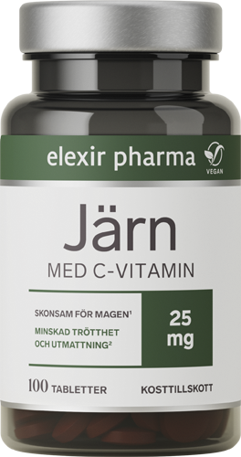 Elexir Pharma Järn Med C-vitamin Vegan 100 tabletter