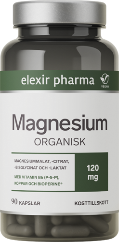 Elexir Pharma Organisk Magnesium 120mg 90 kapslar