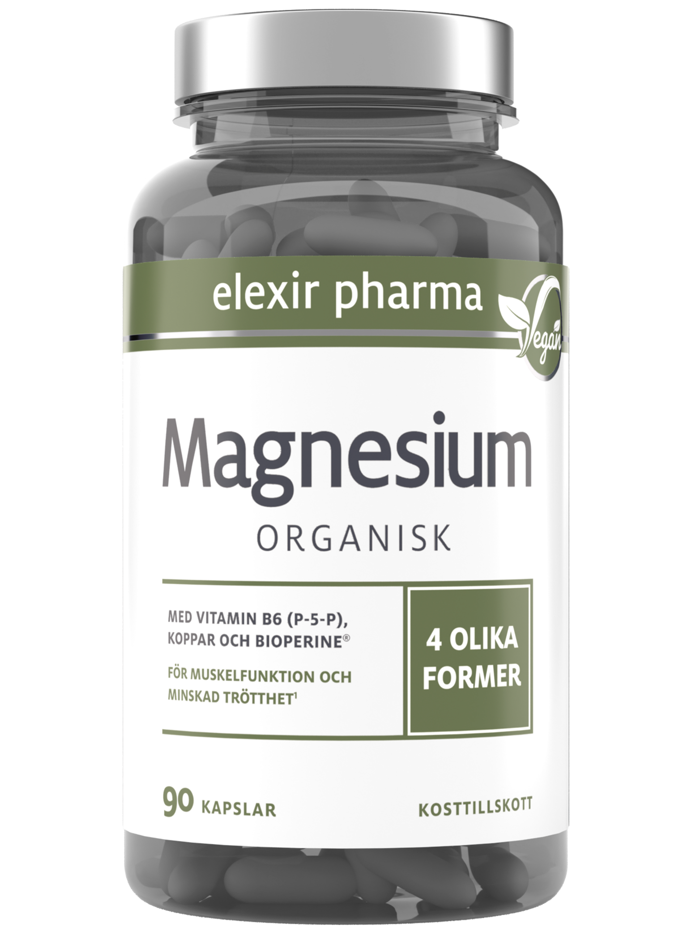 Elexir Pharma Organisk Magnesium 120mg 90 kapslar