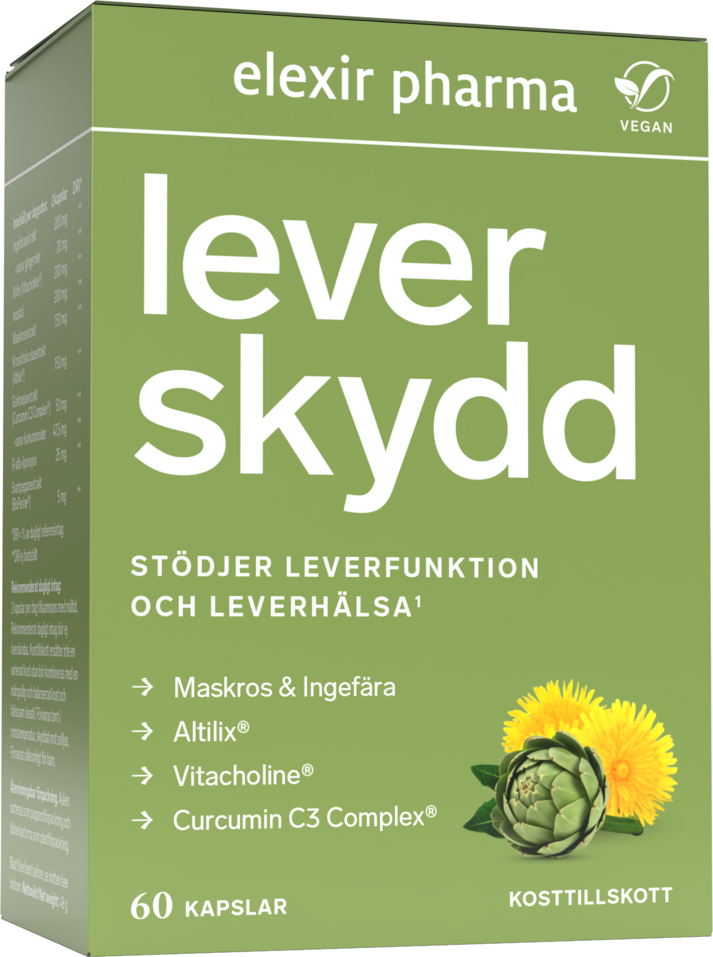 Elexir Pharma Leverskydd 60 kapslar