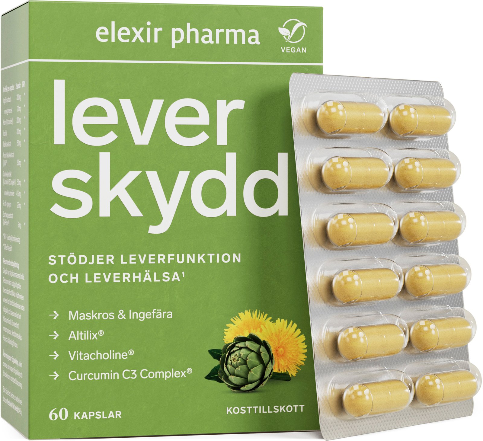 Elexir Pharma Leverskydd 60 kapslar