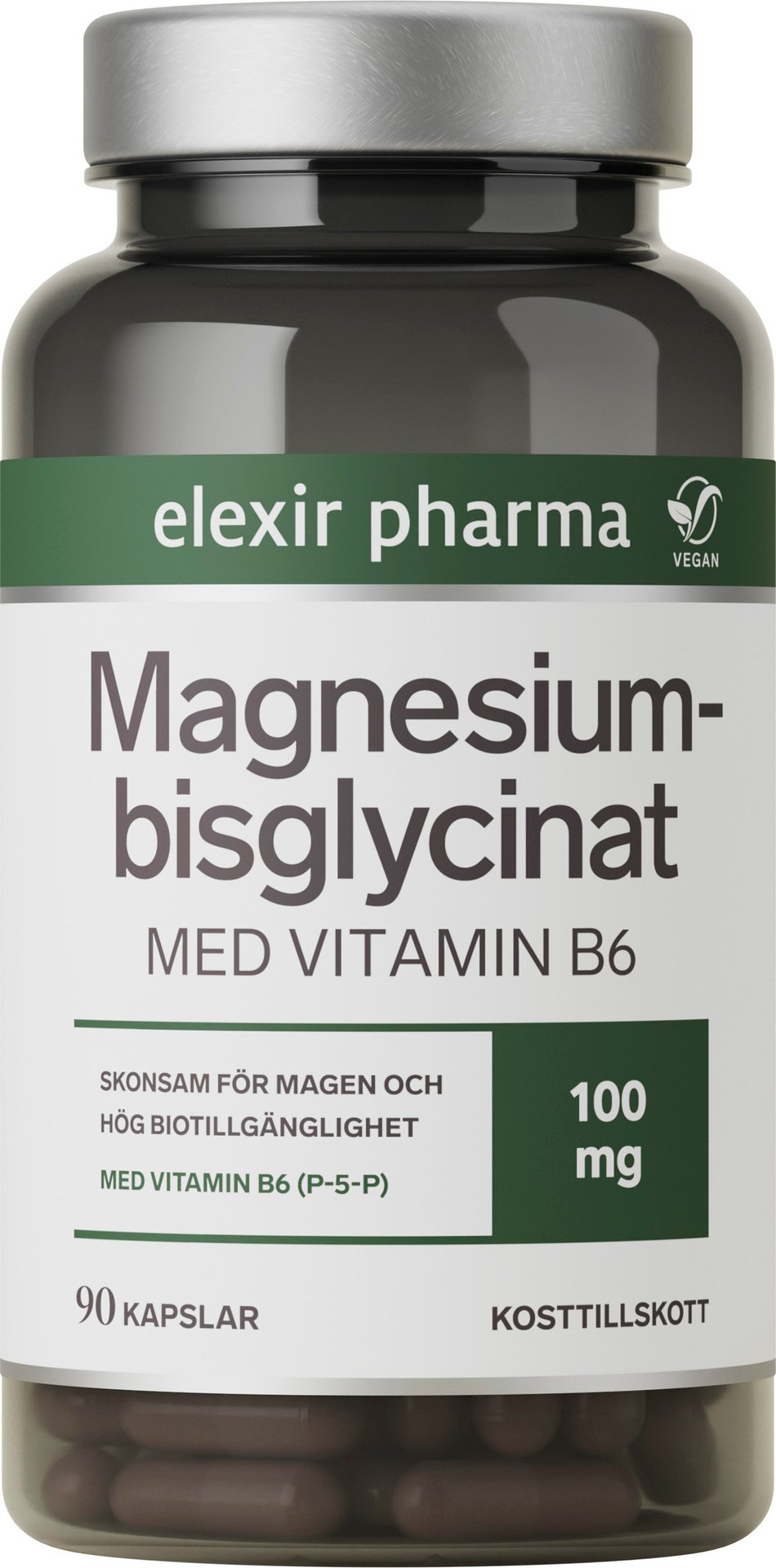 Elexir Pharma Magnesiumbisglycinat 90 kapslar